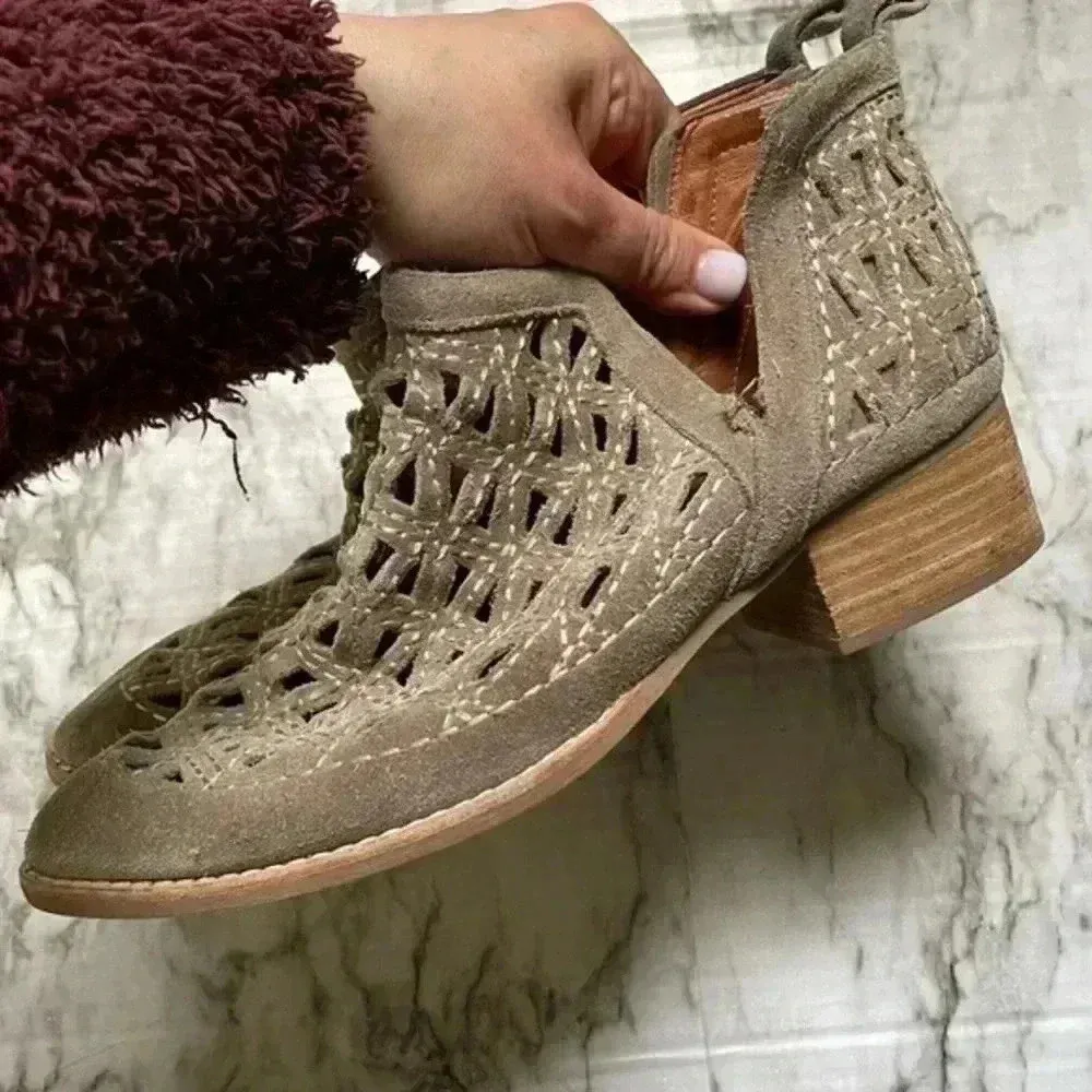 Jeffrey Campbell Taggart Suede‎ Cutout Ankle Booties - Image 7