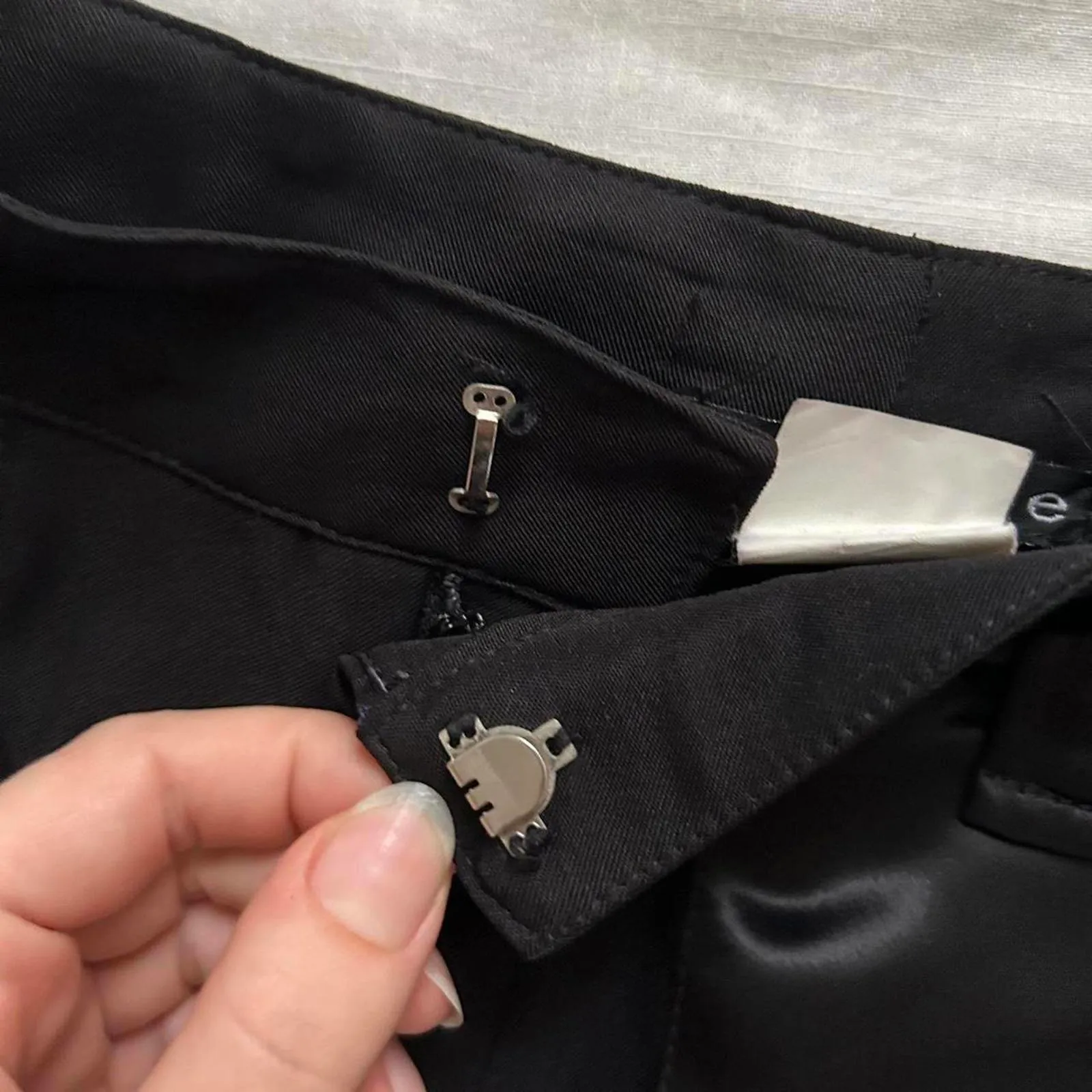 Vintage Hype Black satin mix mini skirt with pockets, great for a night out - Image 3