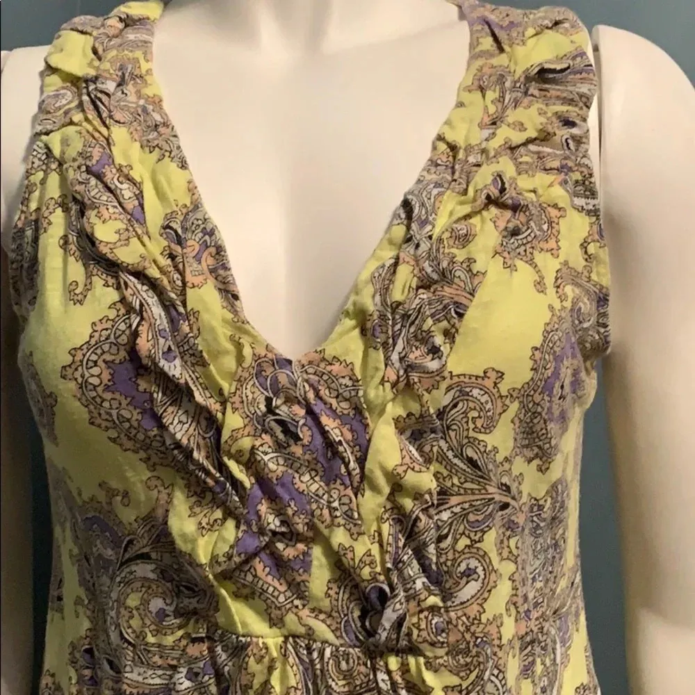 ANTHROPOLOGIE Akemi + Kin Hauraki Highlighter Yellow Paisley Tank - Image 2