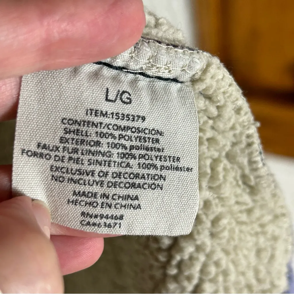 SAGE Collective Purple Plaid Sherpa Shacket Button Front Size L Size L - Image 12