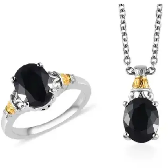 KARIS MIDNIGHT SAPPHIRE RING AND PENDANT Black - Image 2