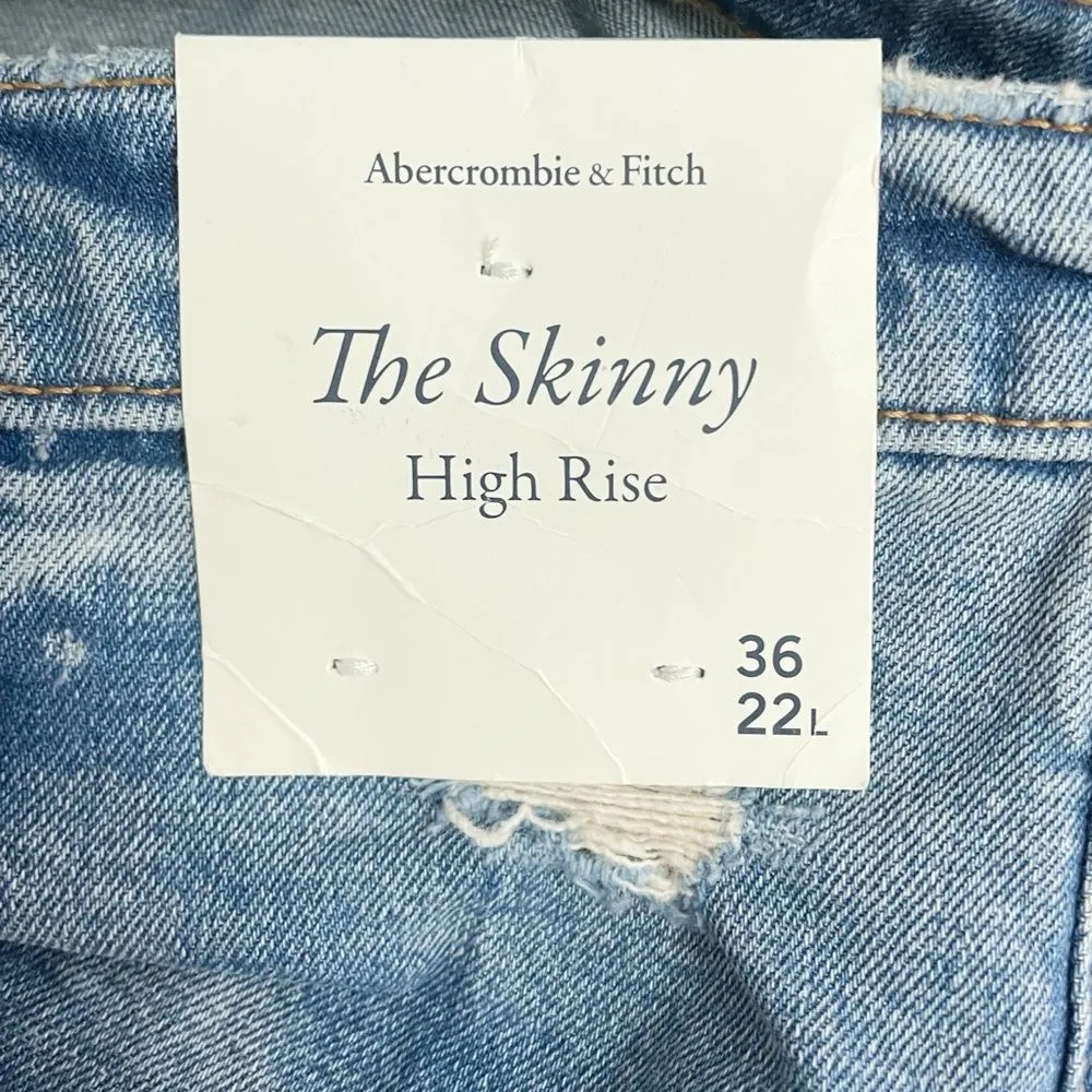NWT Abercrombie & Fitch Curve Love The Skinny High Rise Jeans Plus Size 22L NEW - Image 11