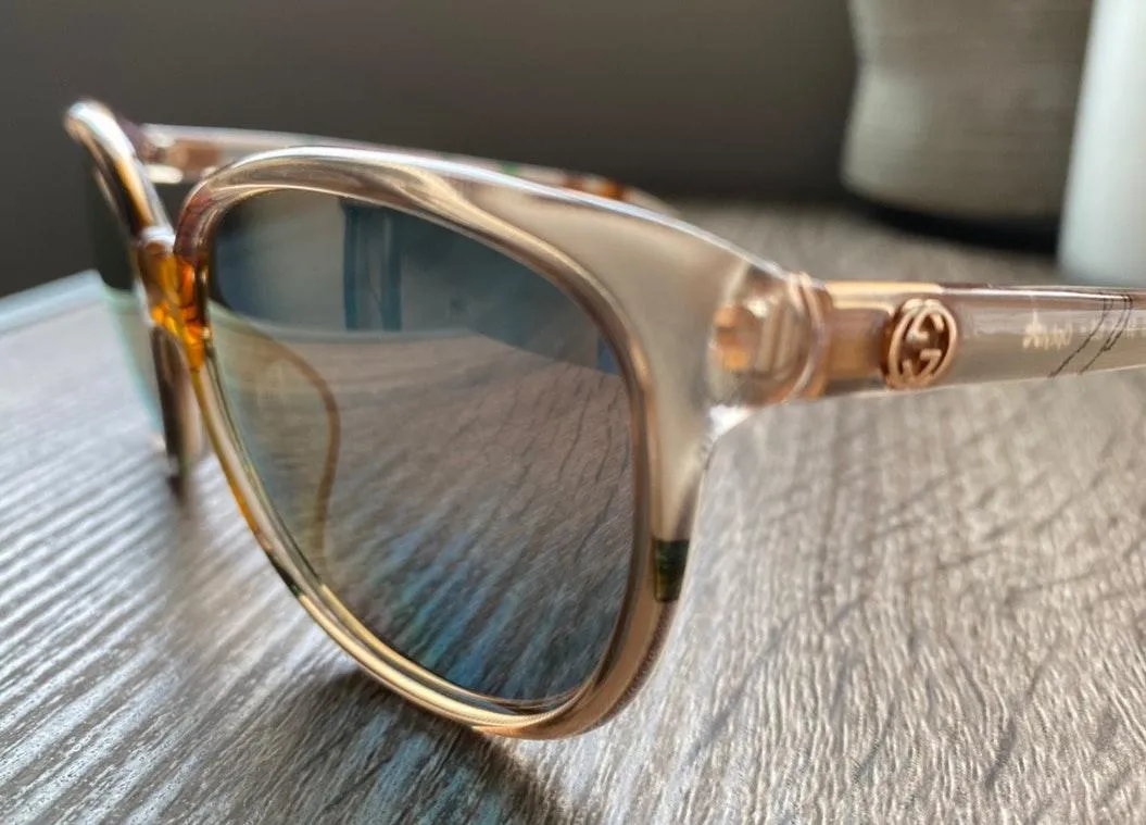 Gucci  Mirrored Floral Sunglasses With Case - Image 2