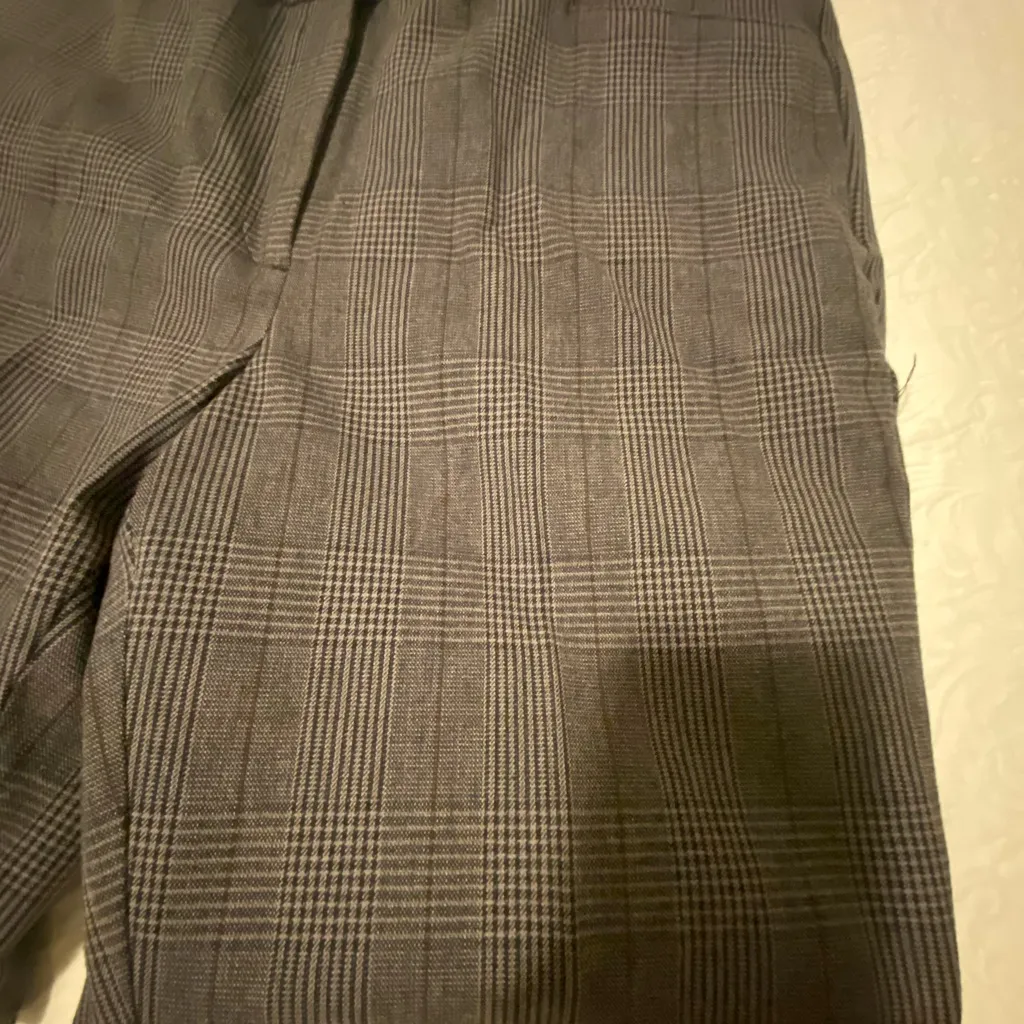 LOFT Glen Plaid Skinny Trousers – Gray Check Work Pant Size 14 - Image 4