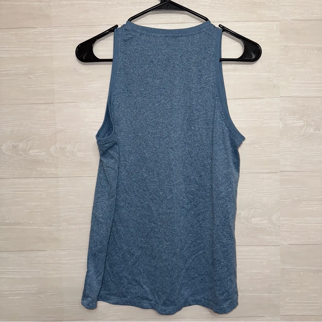 Nike Dri Fit Women's The Nike Tee Sleeveless Heather Blue Athletic Tank Top - Image 7