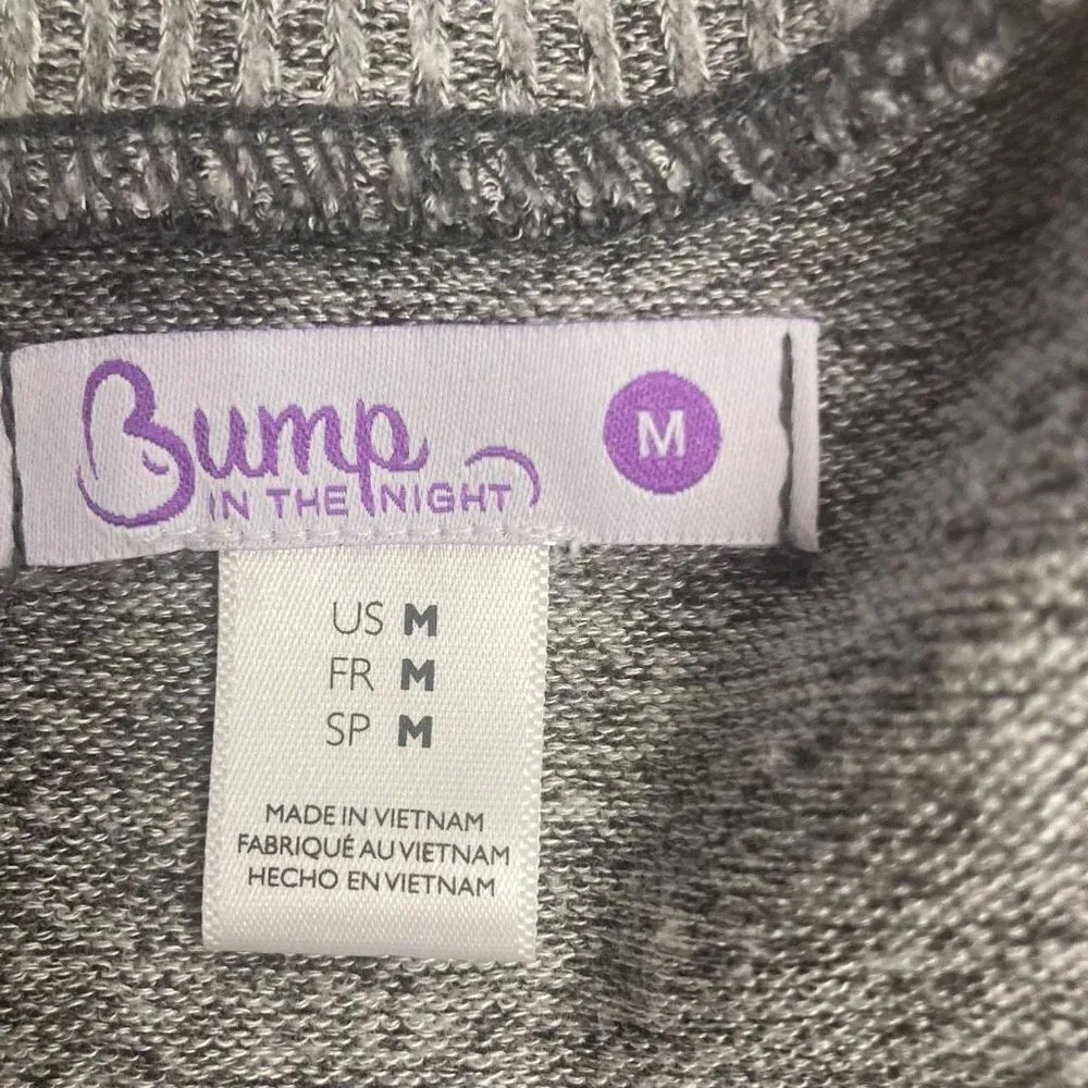 Bump In The Night Women’s Heather Maternity Pajama Top Gray Size Medium - Image 4