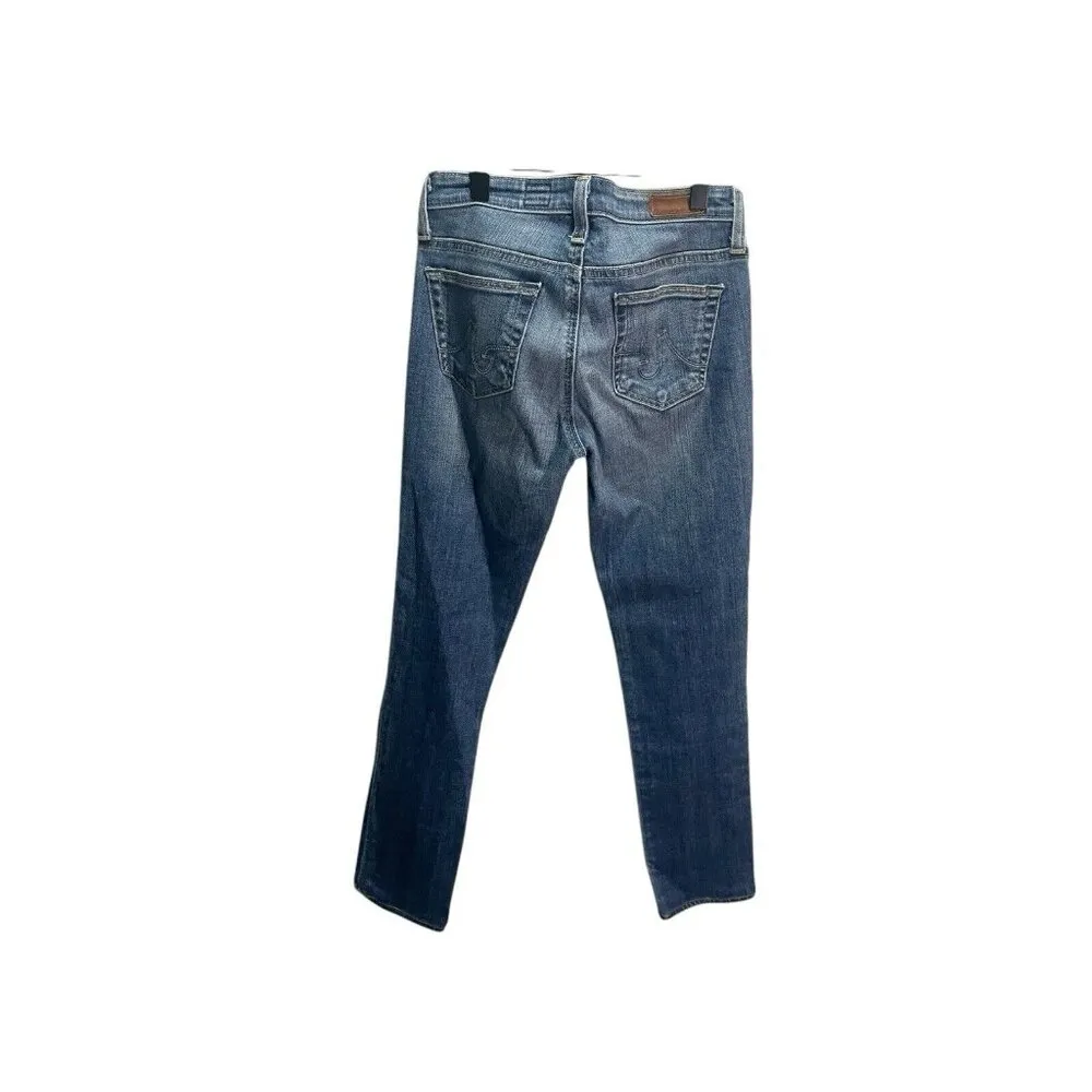 AG Adriano Goldschmied Stilt Cigarette Leg Blue Jeans Fits Blue Denim 25R - Image 2