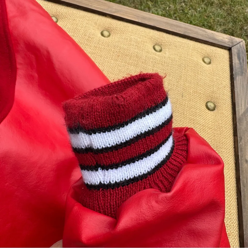 🆕NEFF Varsity Wool Jacket Red fully Lined Snap Closure With the patch P - Image 12