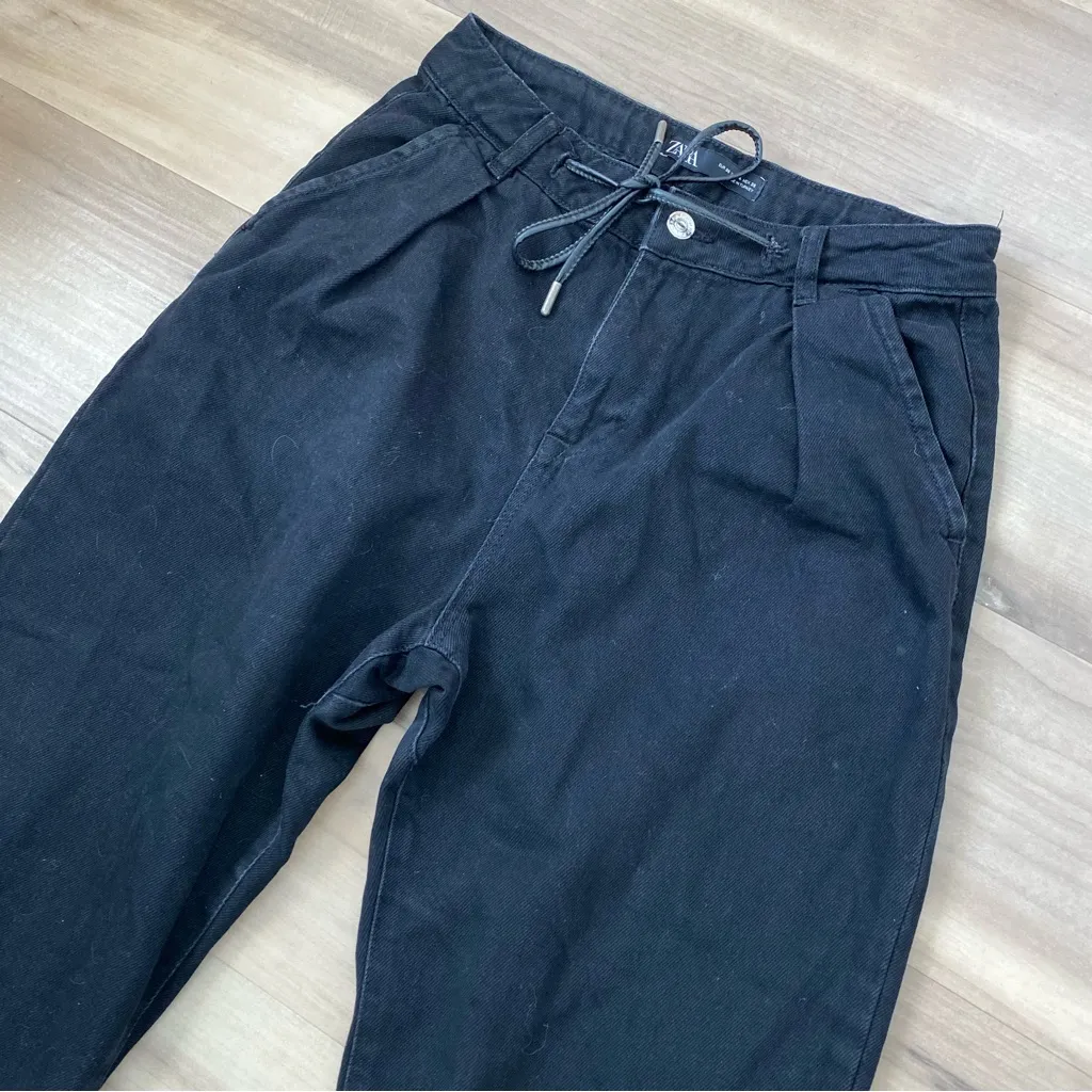 Zara Black Denim Pants - Image 2
