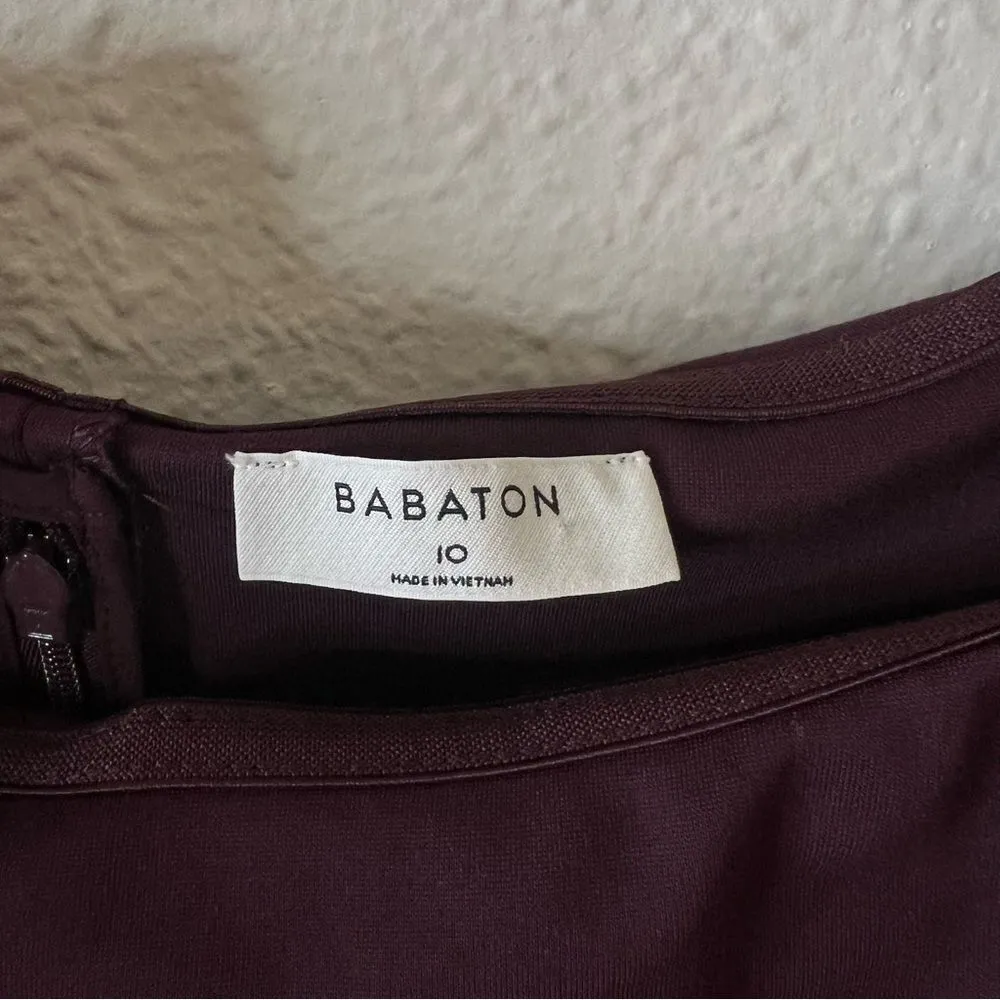 Aritzia Babaton Giovani Off The Shoulder Mini Pencil Dress in Burgundy NEW Size - Image 5