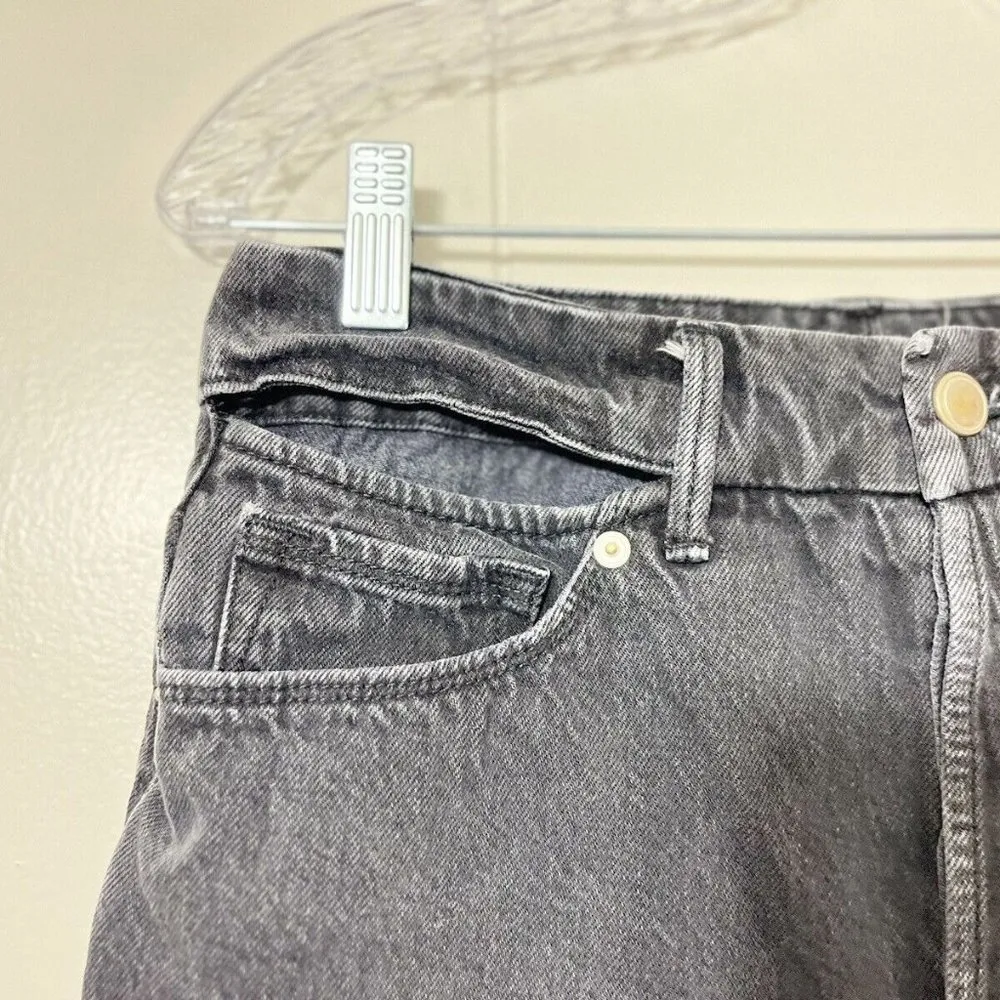 Good American Good Boy Ripped High Waist Split Hem Jeans Black Size 4/27 EUC - Image 5