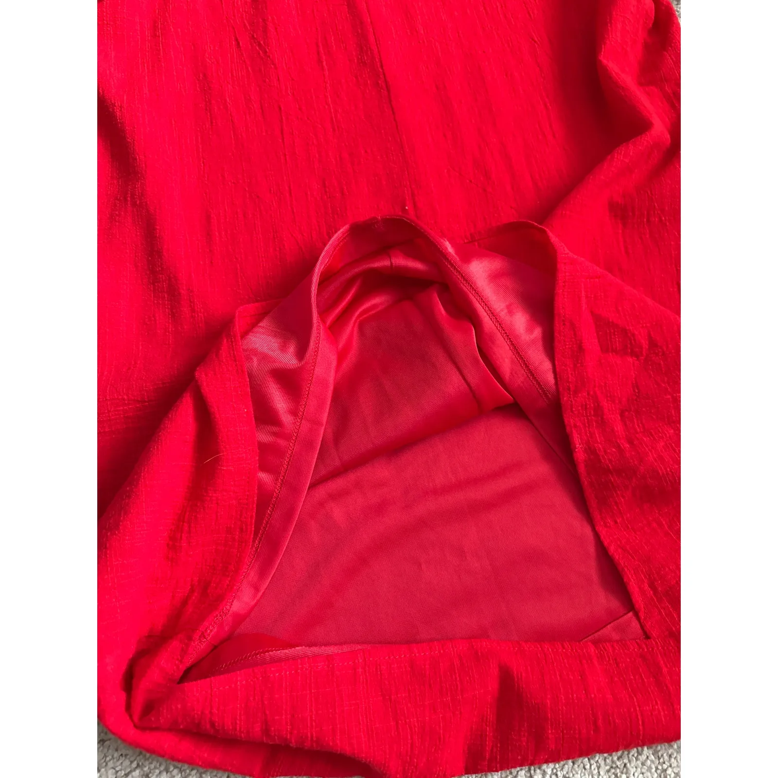 THML Embroidered Cap Sleeve Eloise Mini Shift Dress‎ Red White Size Large - Image 12