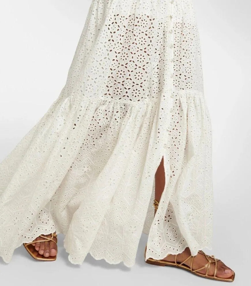 💕VERONICA BEARD💕 Aislin Broderie Anglaise Eyelet Cotton Maxi Dress White 6 NWT - Image 8