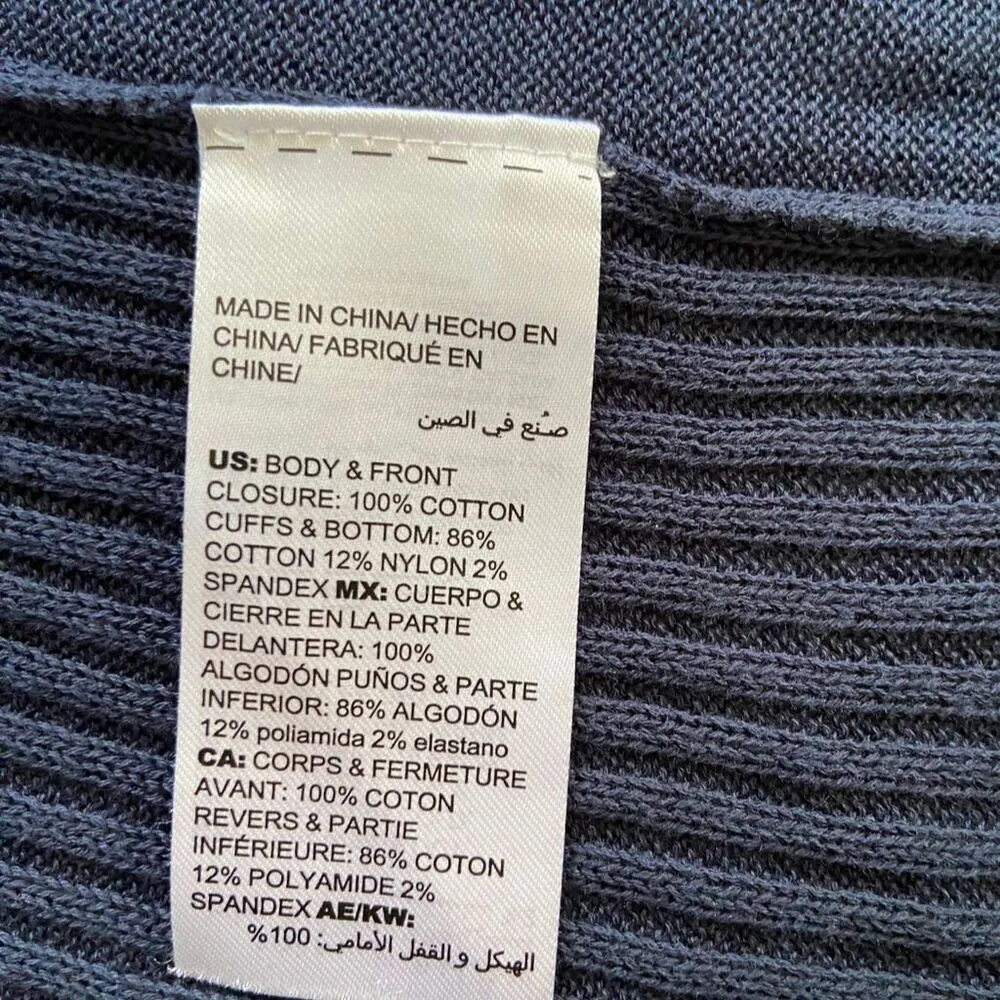 Chico's Size 2 (Large) Blue Open Front Cardigan Sweater Ribbed Cuffs​ - Image 3