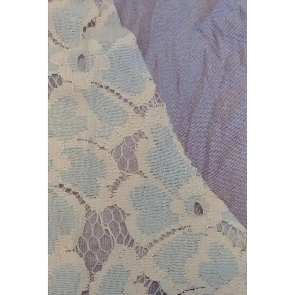 Blue & Ivory Lace with Gray Lining 3/4 Sleeves Top by Le Lis from Modcloth NEW - Image 5