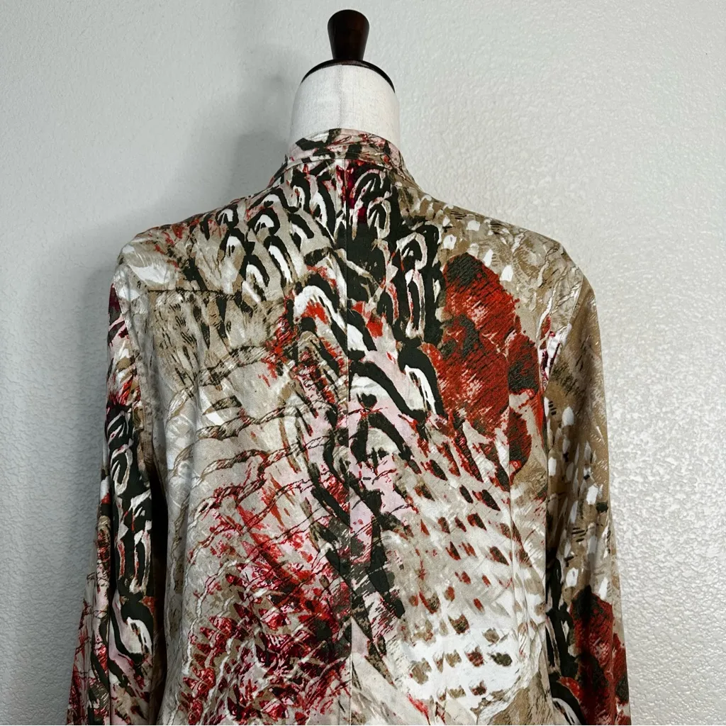 Additions by Chico's Abstract Button Down Blazer Shacket Jacket, Sz Medium - Image 9