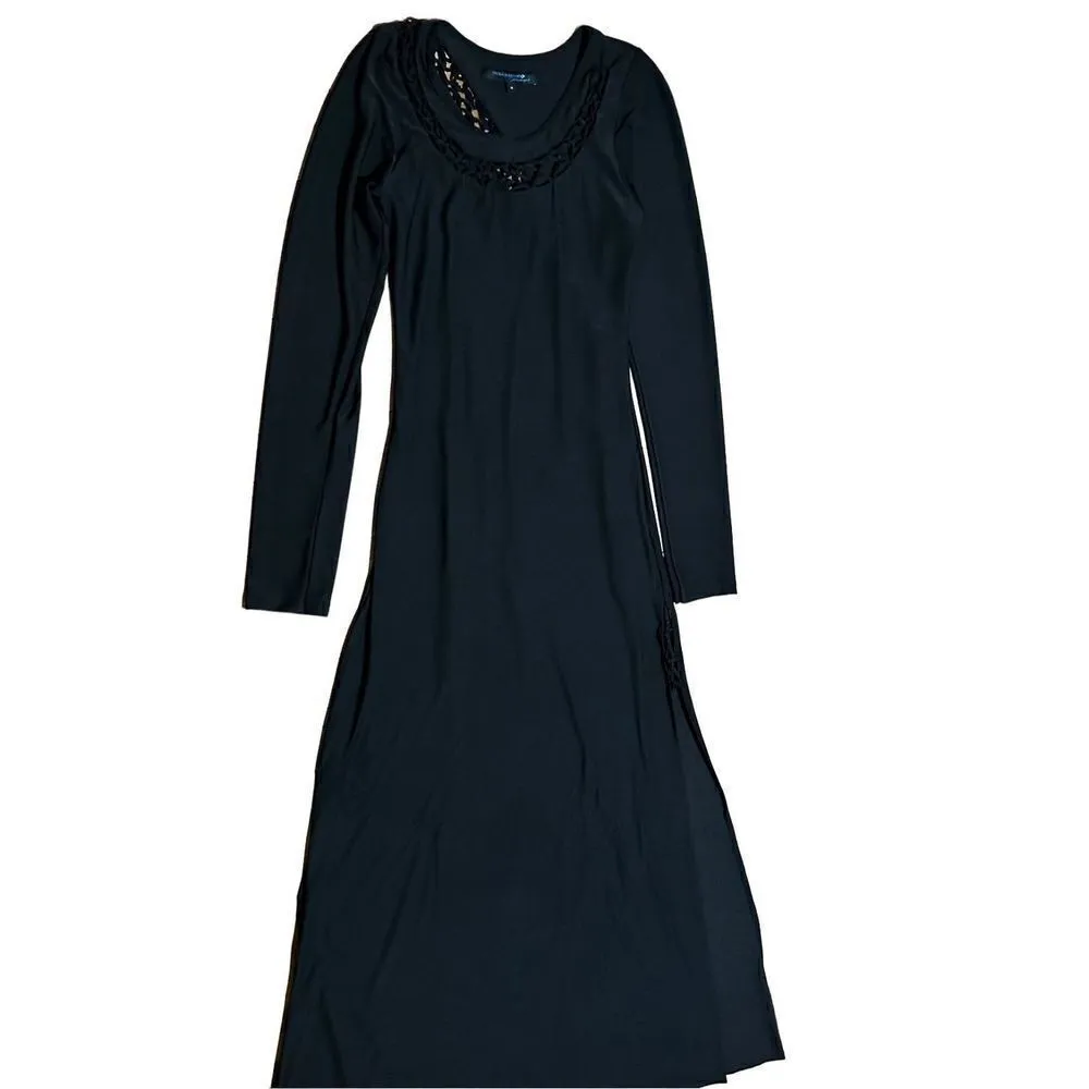 Cecilia De Bucourt x Free People Black Tie Knot Lace Maxi Dress sz M - Image 5