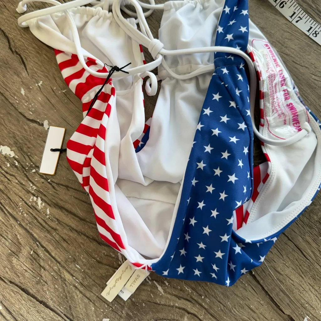 Stars & Stripes One Piece‎ in American Flag size small NWT - Image 6