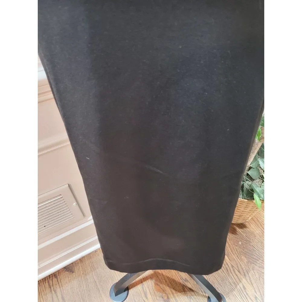 Vintage Liz Baker Black Polyester V-Neck Short Sleeve Knee Length Dress Size 20W - Image 4