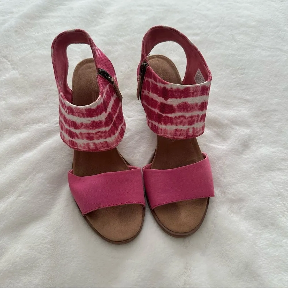 TOMS Majorca Cutout Sandal Fuscia Rose Women’s Size 12 - Image 3