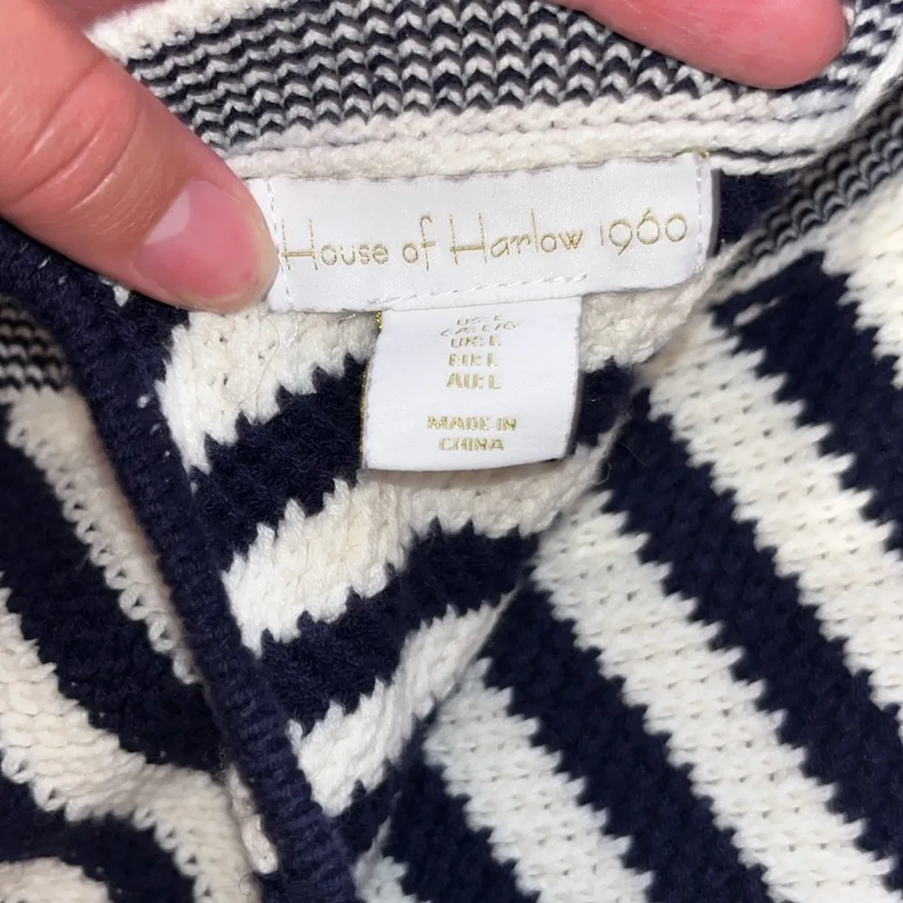 House of Harlow 1960 Navy and Cream 2 Piece Matching Nautical Set Large - Image 4