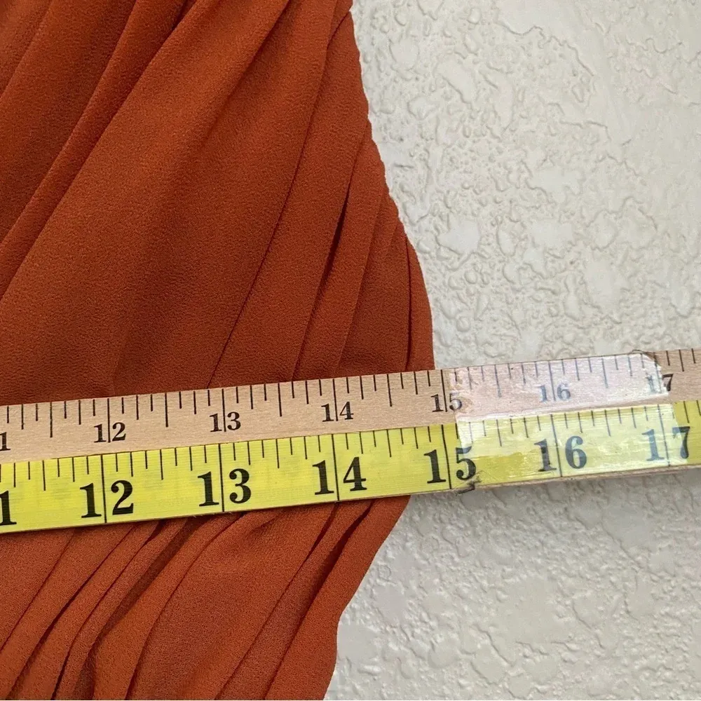 AIIFOS Emily Mini Dress from Revolve size 4 burnt‎ orange chain pleated - Image 14