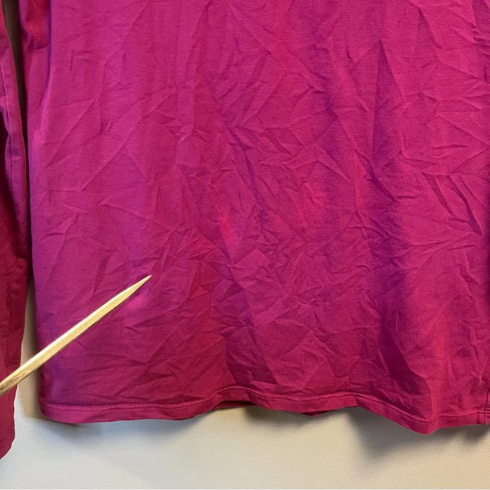 Peruvian Connection Top Hot Pink Long Sleeve Scoop Neck Tee Sz M GUC - Image 7