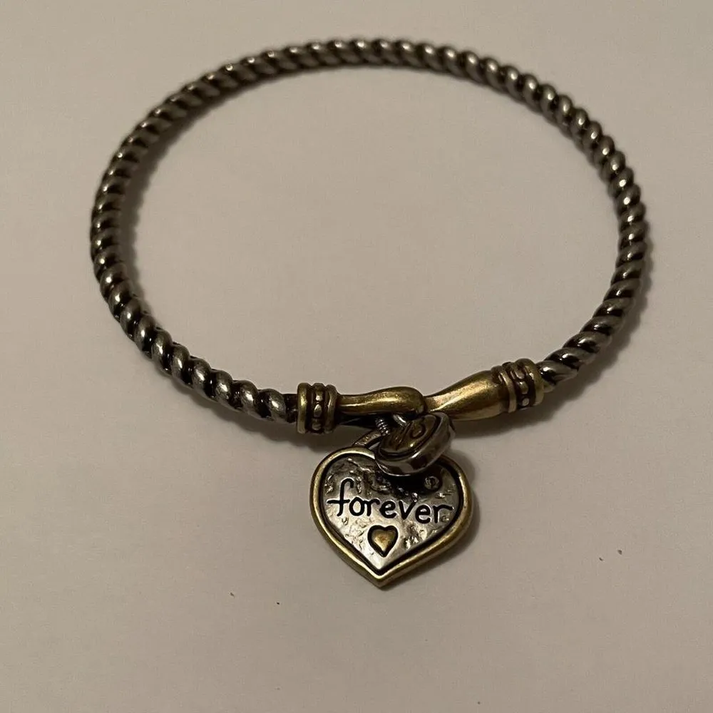 Brighton Forever / Always Bangle Bracelet Twisted Cable Style / Drawstring Bag - Image 7