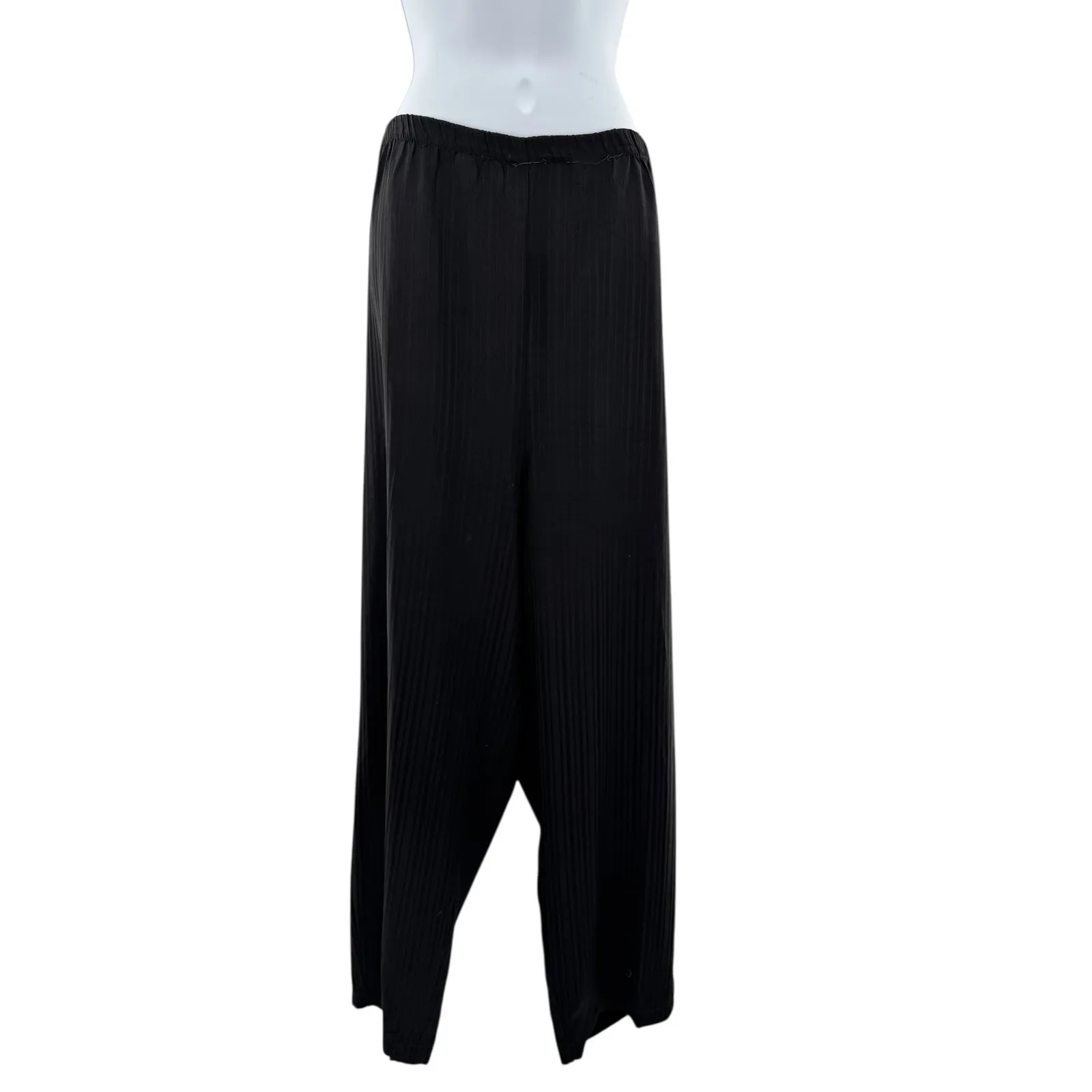 Tom Tom California Black Pleated 2 Piece Set Bemberg Lounge Outfit Made in USA L Size L - Image 6