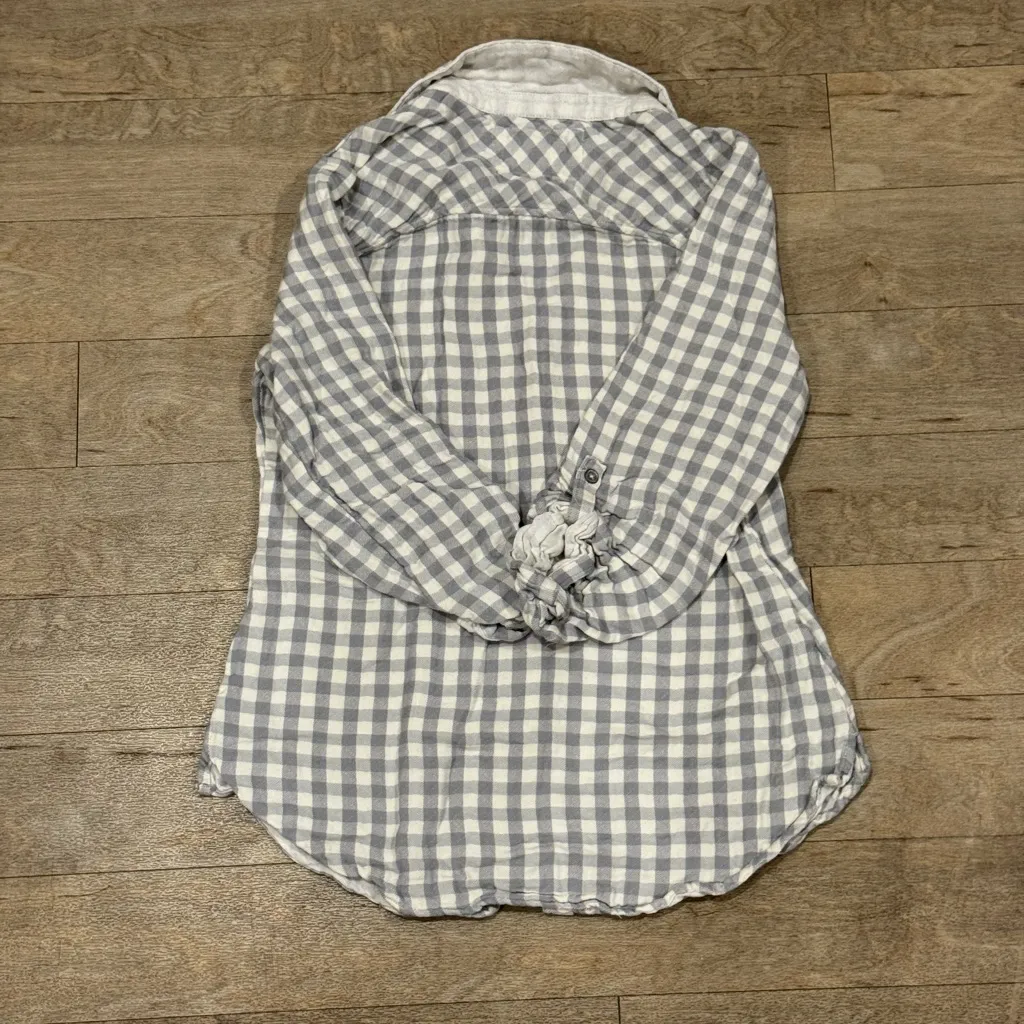 Saturday Sunday Checkered Gingham Quilted Button Down Top - Image 3
