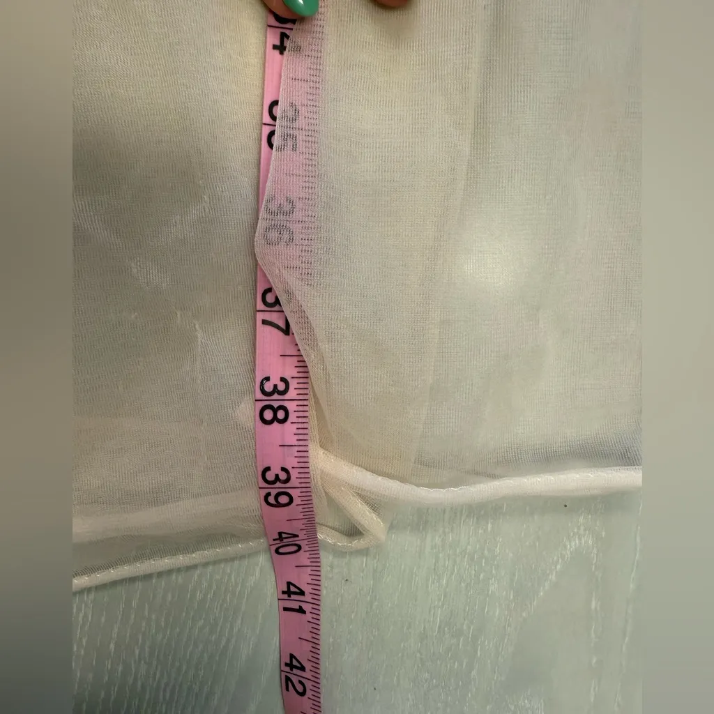 Vintage Woman Size Small/medium Salmon Sheer lace bubble sleeves nightgown‎ Pink - Image 8