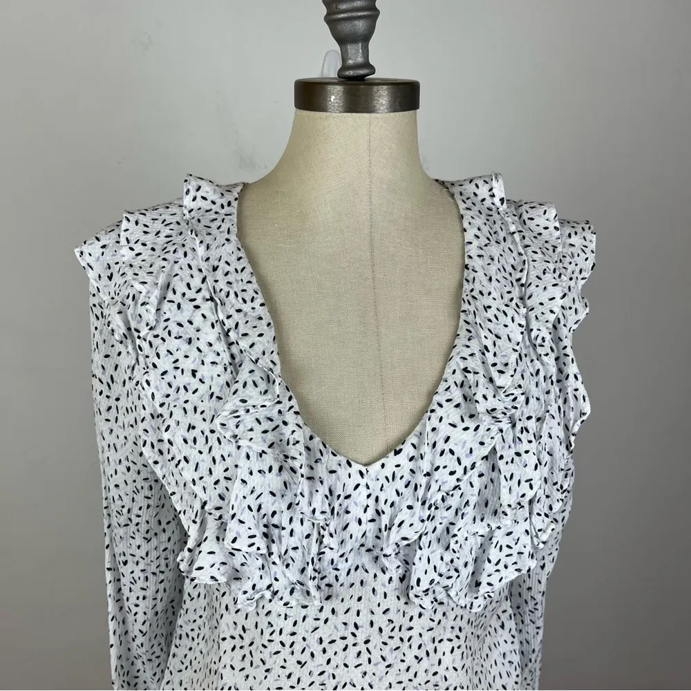 Anthropologie Hutch Ruffled V-neck blouse - Image 4