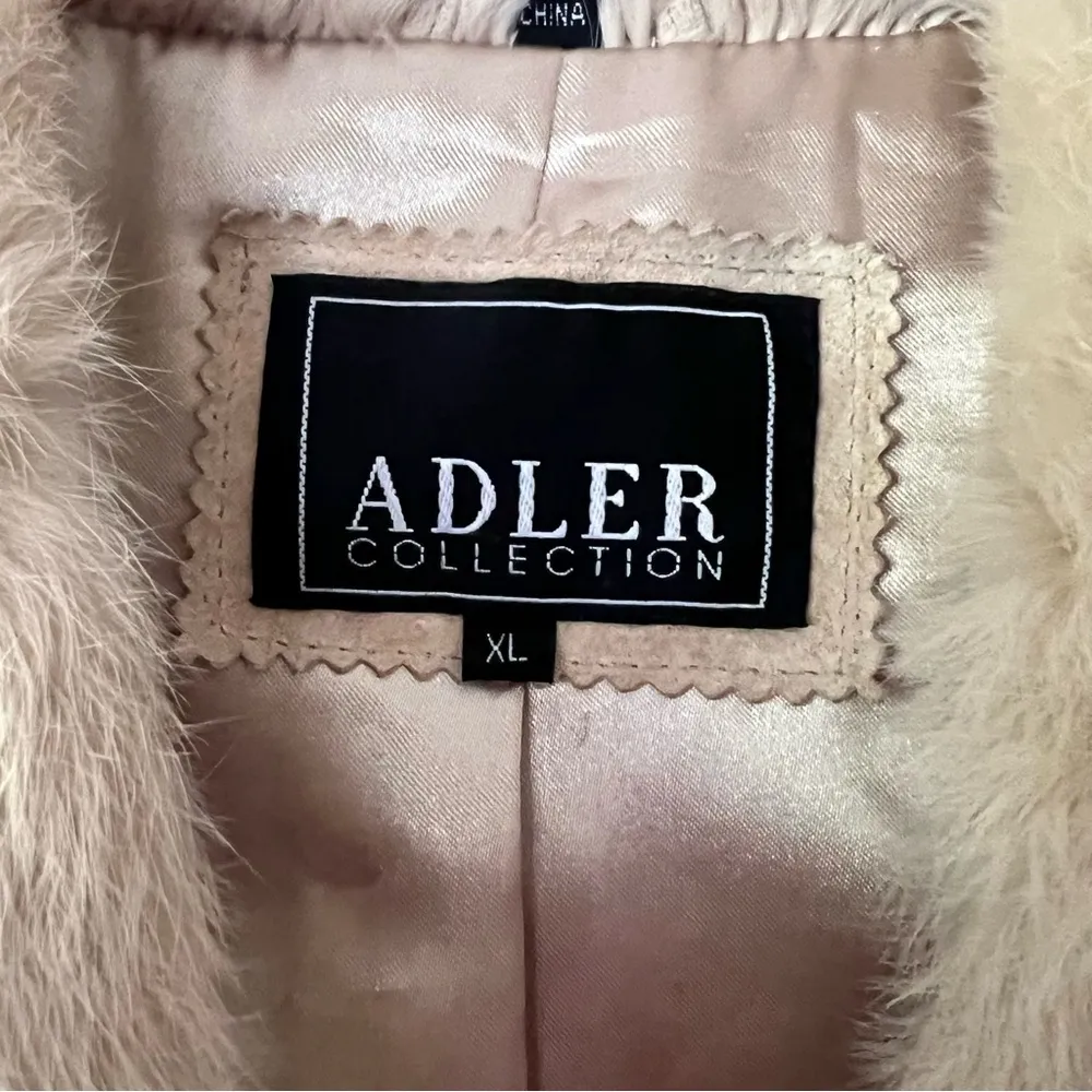 Vintage ADLER COLLECTION Tan fur lined suede leather coat SIZE XL penny lane - Image 4