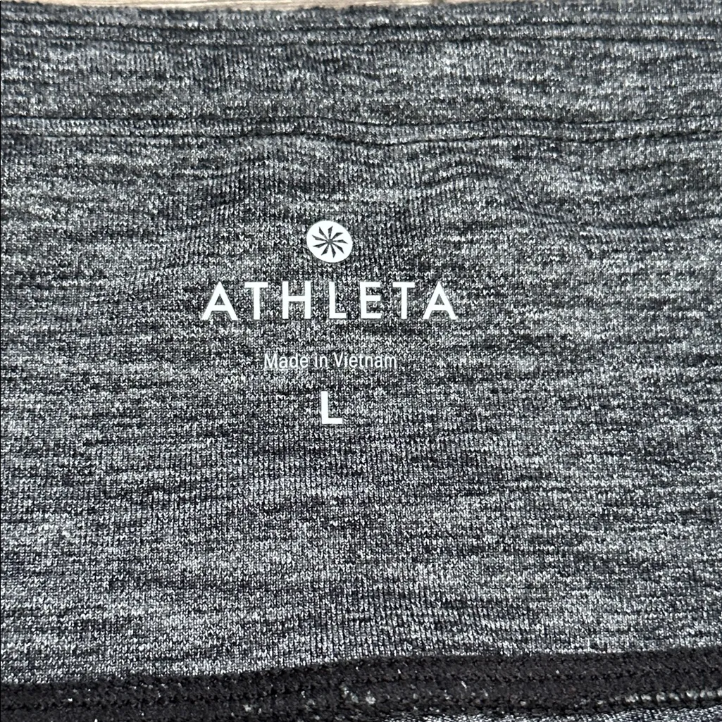 Athleta Relay Tight Mid Rise Side Pocket Leggings Heather Gray Black Size Large - Image 13