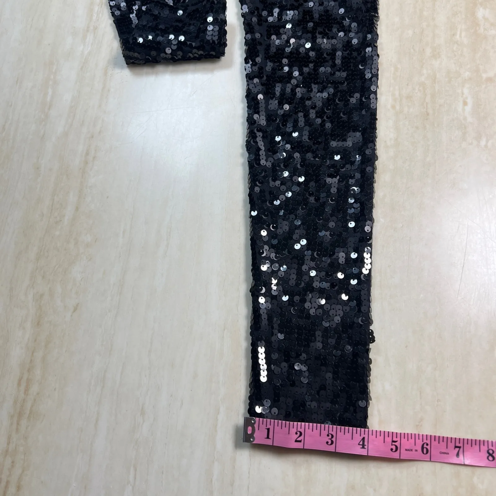 Express Black Sequin High Rise Stretch Leggings XXS - Image 10