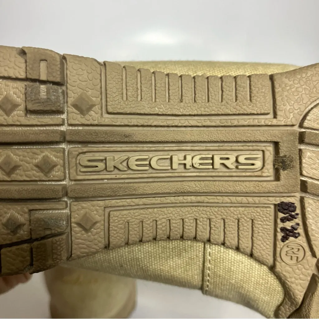 Skechers relaxed fit bikers hyphen slip on shoes tan canvas womens size 7 casual - Image 7