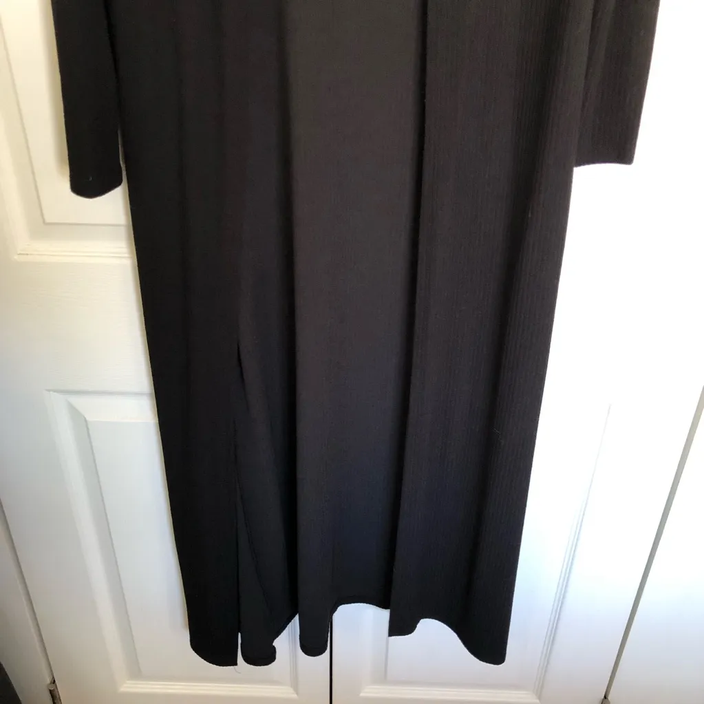 Blanc Black Midi Ribbed Jacket Size M - Image 3