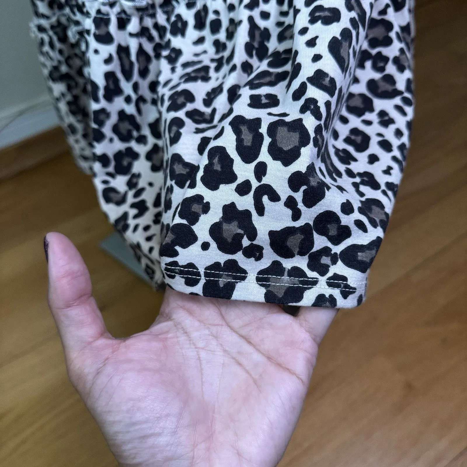 Altard State Leopard Print Babydoll V-neck Top L Boho Ruffles Coquette Flowy - Image 12