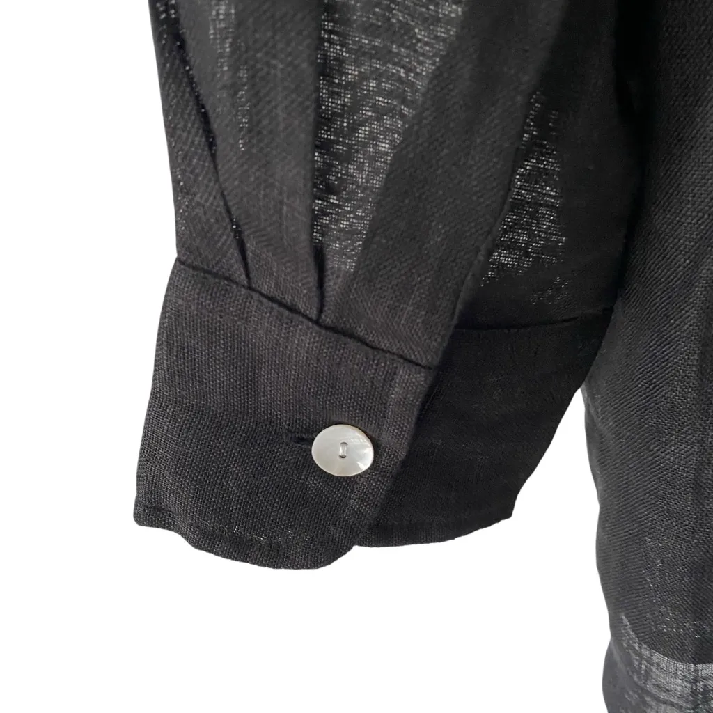 Vitamin A NWOTS Playa Black Linen Oversized Shirt Dress size Small - Image 9