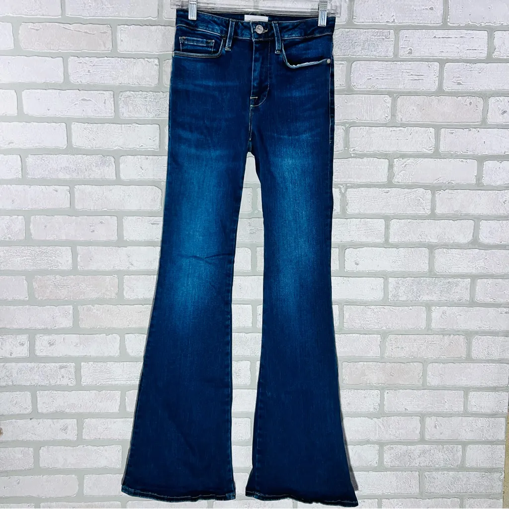 Frame Denim Le One Flare Jeans in Hanbury Wash Size 1 - Image 5