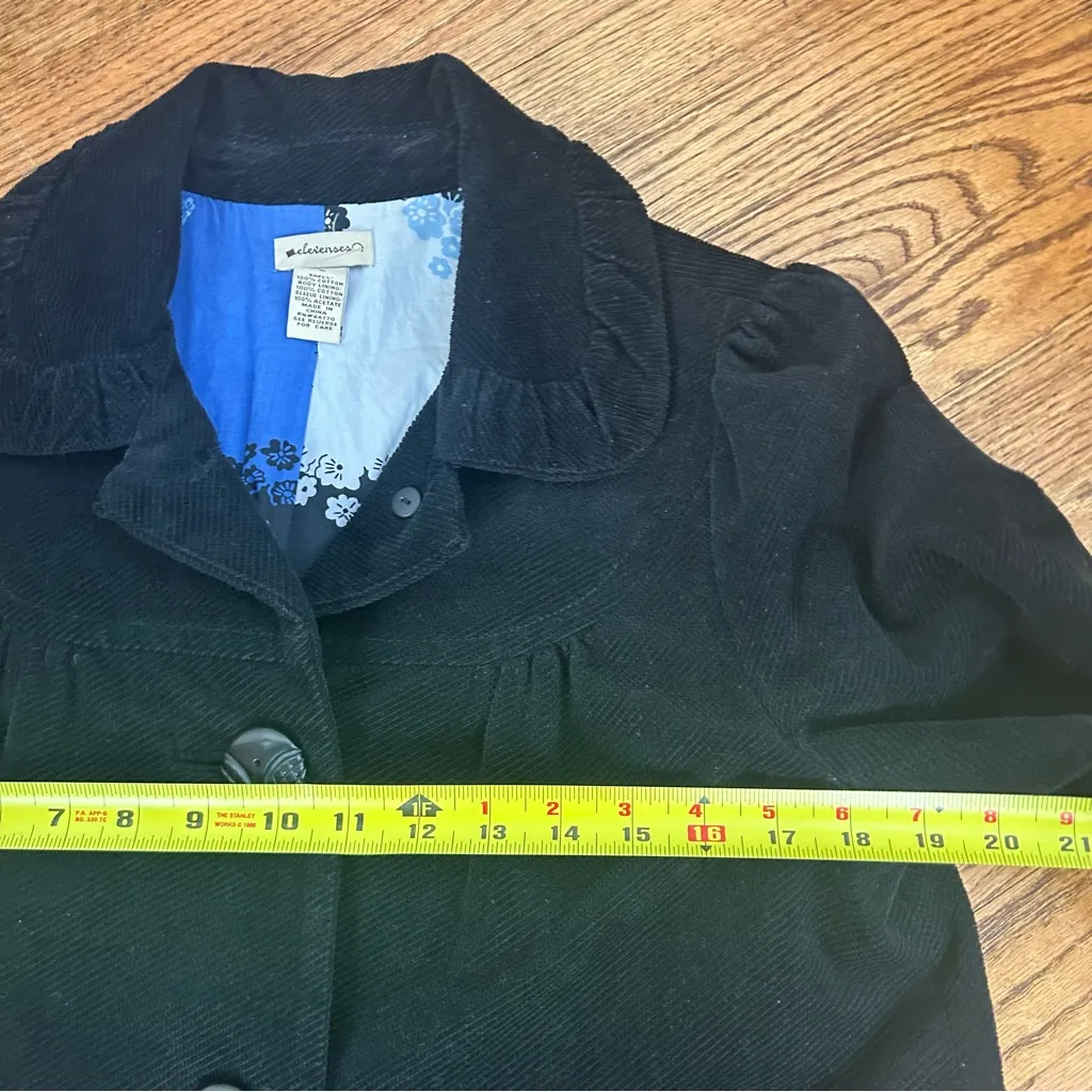 ANTHROPOLOGIE ELEVENSES Corduroy Tiered Swing Peacoat  Size 8 - Image 11