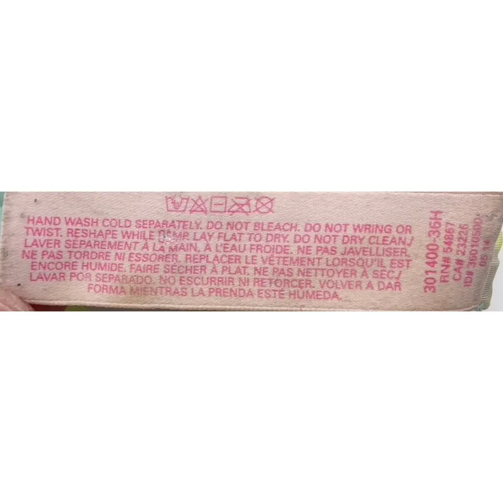 Victoria's Secret Push-Up Bra Padded Aqua Blue Yellow Camo Print Women's 32B - Image 7