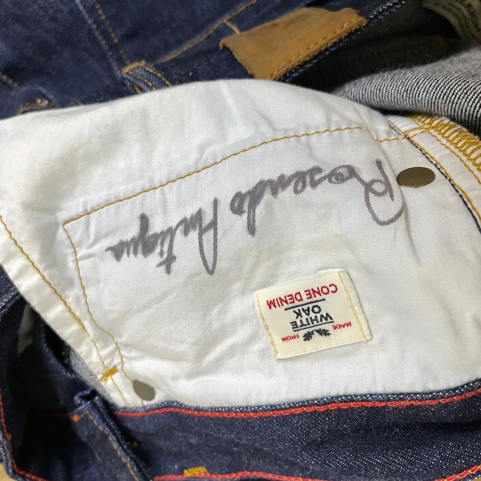 Raleigh Selvedge Straight Leg Jeans 25 Blue White Oak Cotton Stretch USA 26x28 - Image 11