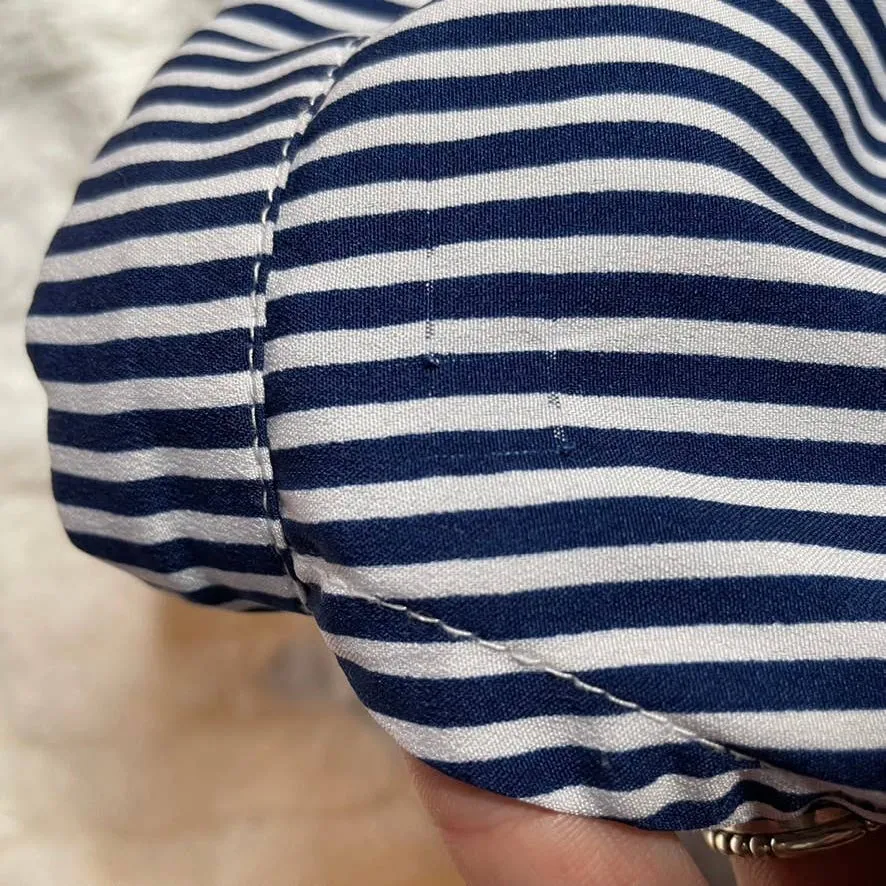 Isaac Mizrahi Sleepwear Pajama Shorts Navy White Stripe Loungewear Women's Large - Image 3