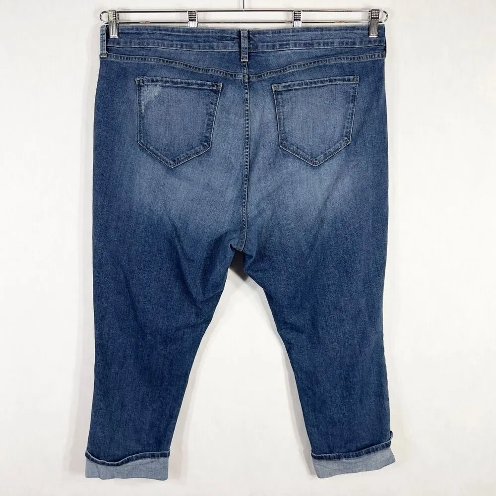 NYDJ Not Your Daughters Jeans Plus Size 22W Capri Crop Distressed High Rise 1444 - Image 2