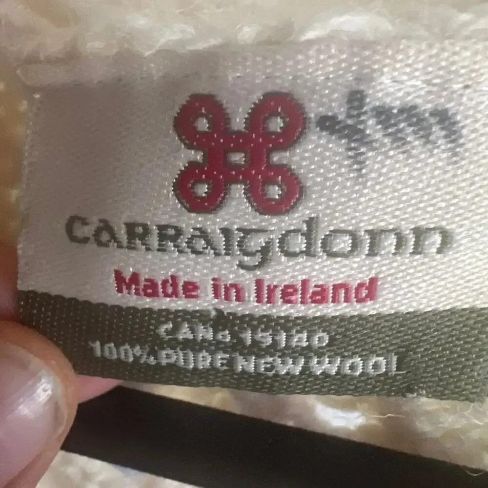 Carriggdonn Cream Cable Knit 100% Pure New Wool Vest Cardigan Made in Ireland Size L - Image 3