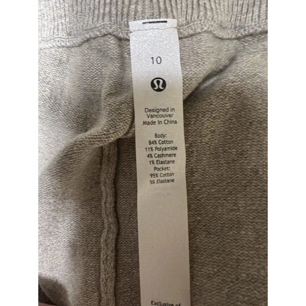 Lululemon Cotton-Cashmere Knit High-Rise Short 4” Heathered Raw Linen Size 10 - Image 8