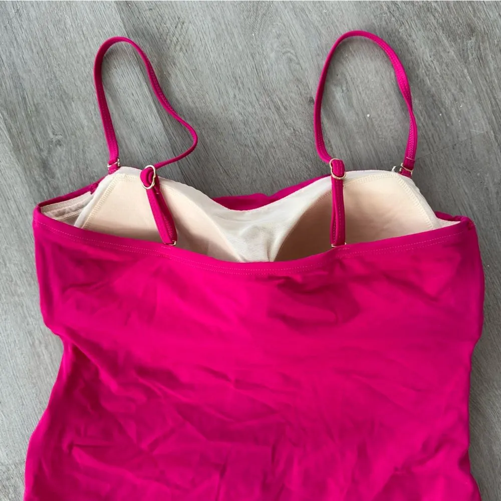 Swimsuits For All Hot Pink Magenta One Piece Bathing Suit Women’s 16 - Image 5