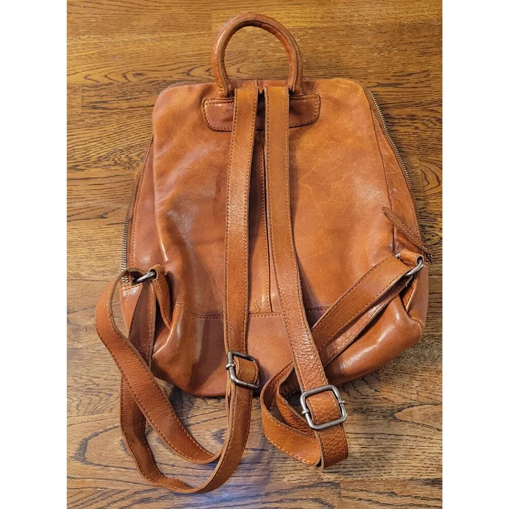 Vilenca Holland Emilia Intrecciato Woven Leather Backpack Brown - Image 5