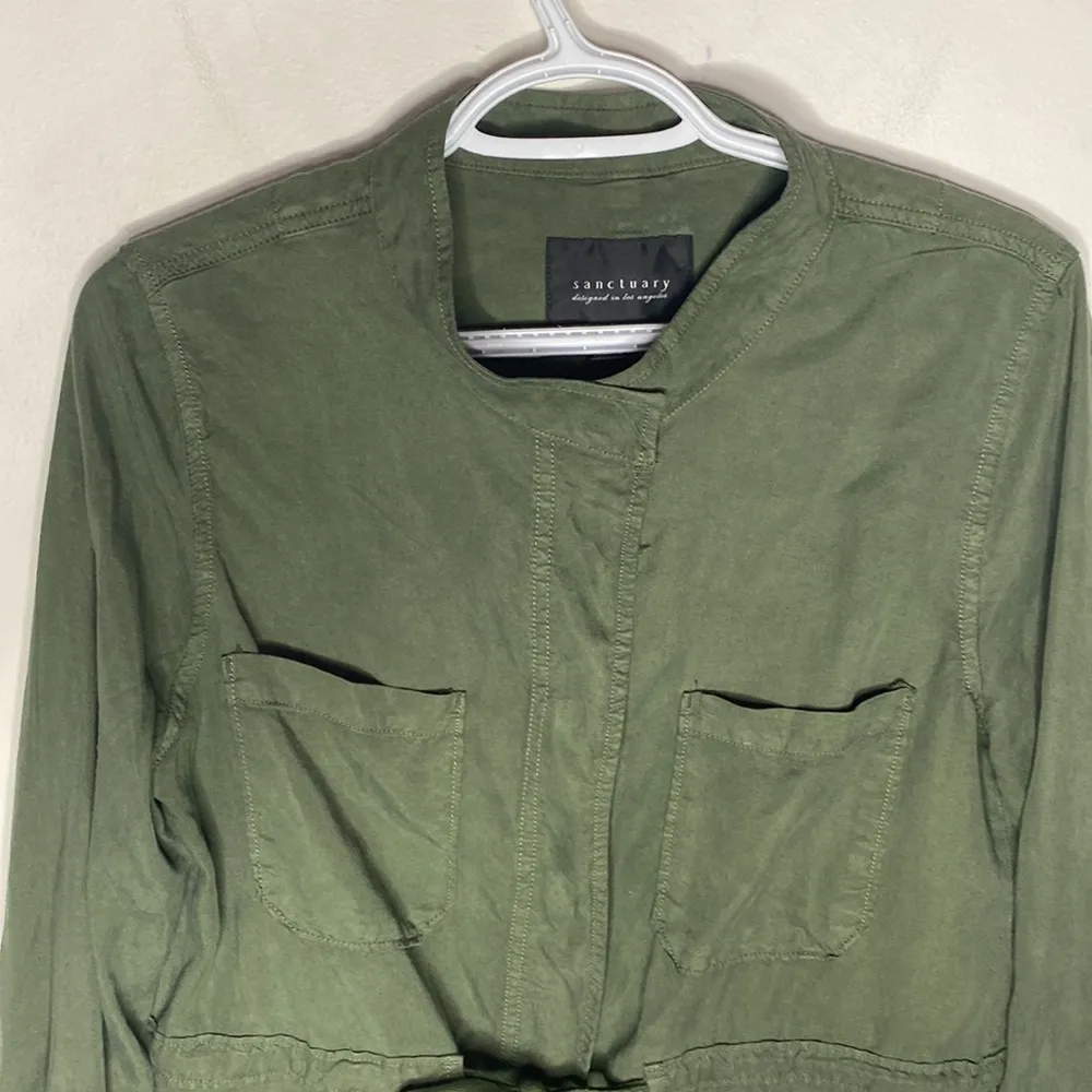 Sanctuary crafted and tailored lyocell front tie patch pocket utility jacket S - Image 3